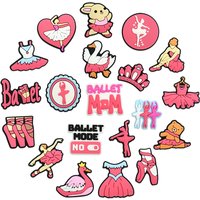 Creative new ballet series PVC soft glue drop plastic shoe flower shoe buckle DIY removable hole shoe accessories wholesale