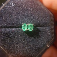 Real Natural Emerald Earrings Sterling 925 Silver Elegant Fine Jewelry for Women Lady Party Wedding Gift