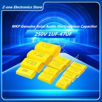 5PCS MKP 250V 1UF 1.5 1.8 2.2 2.7 3.3 4.7 5.6 6.8UF 8.2 10 12 15 20 22 33 47UF Higt quality Axial Audio Electrodeless Capacitor
