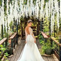 Artificial Wisteria Vine - Fabric Flower Hanging Garland - Wedding Party Home Decoration - Green Wall Ceiling Floral Decoration