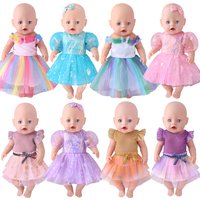 Cute Princess Tutu Skirt American 18 Inch Girl Doll Tulle Dress Children Toys Ours & Generation Dolls Cute Skirt Accessories