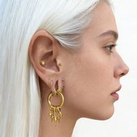 Twolobes 2PCS Punk Spike Ear Weights Hangers 316L Stainless Steel Ear Gauges 4mm 6G Stretched Lobe Earrings Hoop Gothic Jewelry