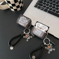 For Airpods 4 Case,3D One Piece Luffy 3D Anime Protective TPU Earphone Cover For Airpods Pro 2/Airpods 3 2 1 With Keychain