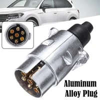 Durable 7 Pin Aluminium Alloy Plug Trailer Truck Towing Electrics 12V Connector EU Plug Professional Replacement For Truck