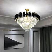 Luxury Crystal Ceiling Chandelier Lighting Modern Living Room Lights Lustre Indoor Bedroom Home Decor Led Hanging Pendant Lamp