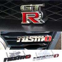 GTR Car Metal Grill Logo Badge Emblem Decals Sticker Decorative Accessories For Nissan Juke Leaf Qashqai Patrol Nismo Murano Ve