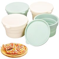 with Lid Silicone Pizza Dough Box ,Foldable Non-Stick Bread Fermentation Basket Stackable Multipurpose