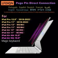LFOIQN Smart Pogo Pin Keyboard Case For iPad Pro 12.9 inch 3rd 4th 5th 6th 2018-2022 Pro11 M5 M4 Air 11 13 M3 M2 Magic Cover