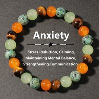 Natural Stone Relieve Anxiety Bracelet For Women Men Tiger Eye Crystal Bead Elastic Bangle Couple Reiki Healling Fashion Jewelry