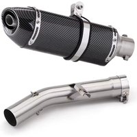 For Suzuki GSF650 GSX650F 07-16 GSF1250 07-18 Bandit 650 1250 Escape Slip-On Motorcycle Exhaust Pipe With Muffler Mid Link Pipe