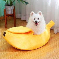 Winter-Bananen-Haustierbettwäsche, bequeme Katzennestmatte, Winterkissen, warm, weich, lustiges Kätzchen-Schlafsack, niedliches, gemütliches Hundezubehör