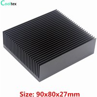 Aluminum Heatsink 90x80x27mm Black Radiator Heat Sink Cooler for LED Chip Electronic heat dissipation Cooling