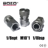 HPA Stainless Steel 8mm Female Quick Disconnect Adapter Adaptor 4500psi/310bar, 1/8NPT, M10*1, 1/8BSPP
