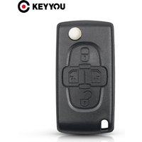 KEYYOU 4 Light Buttons Car Key Shell Fob For Peugeot 206 407 307 607 For Citroen C2 C3 C4 C5 C6 Berlingo CE0523 CE0536 New