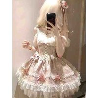 Sweet Princess Elegant Woman Party Dress Y2k Lolita Chic Bow Fairy Vintage Dress Slim Waist Lace Bandage Outfits French Summer