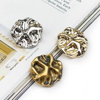 10pcs/lot Fashion Metal Simple Design Gold/Silver Alloy Decor Buttons Wavy Surface Suit Coat Sweater Clothing Sewing Accessories