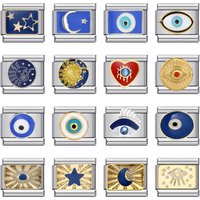 URING Fashion Evil Eyes Moon Star Sun Heart Charm Italian Links Fit 9mm Bracelet Stainless Steel Men Women Jewelry DIY Making