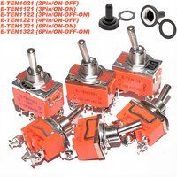 5pcs SPST DPDT Toggle Switch 2 3 Position Latching on-off on-on on-off-on E-TEN1021 1122 1221 1321 Power Button Switch 250V 15A