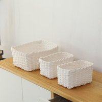 Handwoven Grass Storage Box Hall Entrance Organizer Cosmetic Medicine Storage Basket Room Decorative Natural Fiber Basket