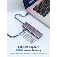 Lemorele TC66L 7-in-1 USB C Hub Docking Station with 4K HDMI 100W PD Multi Splitter Adapter for MacBook Windows iOS USB Type C