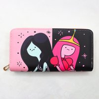 Princess Bubblegum & Marceline Zipper long Wallet Womens Long Purses Handbags Coin Purse Cards Holder PU Wallet