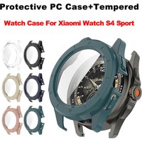 Tempered Glass + PC Case For Xiaomi Watch S4 Sport Full Screen Protector Bumper Cover Xiaomi Watch S4 Sport Smart Accessories