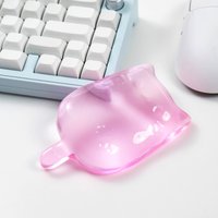 Pink Cat Mouse Wrist Support Pad Computer Mouse Hand Wrist Rests Cartoon Pain Relief Non-Slip Base Home Office Silicon Pad