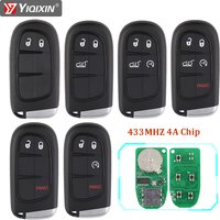 YIQIXIN 433Mhz 4A Chip Remote Car Key For Jeep Grand Cherokee 2013-2020 Chrysler 300C Dodge Ram 1500 Charger Journey Challenge