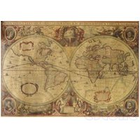 71x50cm Retro Vintage Old Globe World Map Matte Brown Paper Poster Home Decor