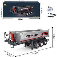 2026 new Huina 1509 metal wire rod 1501 dump truck model 1/18 electric remote control toy compatible with Scania 770S tractor