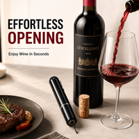2 in 1 Air Pressure Wine Opener Portable Handheld Cork Remover with Pump Foil Cutter for Kitchen Bar Party Travel