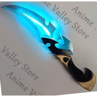 Anime Genshin Impact Lohen Cosplay Lighting Up Stiletto Prop Cartoon Luminous Coutel Snickersnee Cutlass Weaponry Props Gift