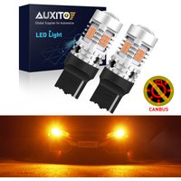 AUXITO 2x W21W 7440 WY21W LED Turn Signal Light Canbus Amber 7440NA T20 LED Bulb Indicator Error Free No Hyper Flash 3020SMD 24W