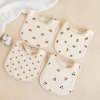 New Gauze U-shaped Baby Bibs Cute 6 Layers Cotton Saliva Towel Newborn Burp Cloths Bandana Scarf for Boy Girl Feeding Drool Bib