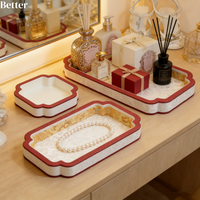 Vintage Chinese Wooden Jewelry Display Tray – Luxury Velvet Ring & Bracelet Holder, Multi-Functional Countertop Organizer