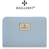 Baellerry 2026 Women's Multi-functional Short Wallet Pure Color Card Holder Oil Wax Leather Zipper Coin Purse Fashion Accessory