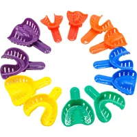 12pcs Dental Impression Trays Lab Set Plastic Adult & Kids Multi-Color Upper Lower Jaw for Accurate Molding Dentist Supplies