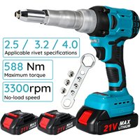 Pistolet do nitowania akumulatorowy 588 Nm 20000N - Automatyczny, przemysłowy do stali nierdzewnej, akumulator litowo-jonowy, przenośny do użytku domowego/zaawansowanego