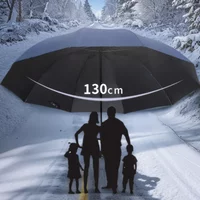2026 130cm Extra Large Folding Umbrella Windproof Waterproof Sun Rain Family Travel Business Two-Person Practical Outdoor Supply