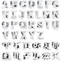 Original 925 Sterling Silver Charms Beads 12 Zodiac A-Z Letters Virgo Aries Fit Pan Brand Bracelets Necklaces Jewelry For Women