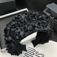Black temperament hair clip, women's high-end hair accessory, wide edge pressed hair, face wash headband