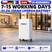 EU-Lager 48V 100Ah Klasse A+ LiFePO4 Batteriepack mit eingebautem 16S 100A BMS, 1A aktiver Balancierung, Deep Cycle für Wohnmobile, Solaranlagen und Heimspeicher