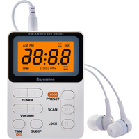 Rysamton Portable Radio, AM/FM Pocket Radio with Rechargeable Battery, Best Reception,Large Digital Displays, Earphone Included