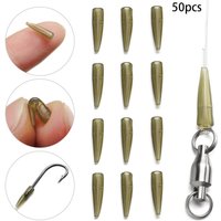 50Pcs Micro Carp Soft Anti Tangle Sleeve Tail Rubber Cone for Chod Helicopter Rig Fishing Method Feeder Too Fishing Accessories