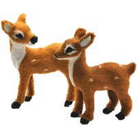1pc Simulation Plush Animal Sika Deer Reindeer Lovely Xmas Home Decor Standing Miniatures Christmas Elk Scene Arrangement Props