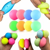 3PCS Rainbow Flour Balls Stress Ball Stress Relief Squeeze Sensory Toys Boys And Girls Birthday Party Favors Pinata Filler