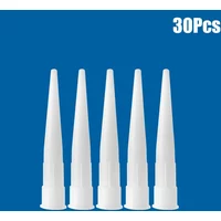 30pcs Glass Nozzles Plastic Glass Glue Caulking Gun Nozzles Sealant Silicone Caulking Tips Mouth Caps Home Construction Tools