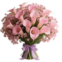 Bridal Bouquet Artificial Calla Lily Artificial Flower Bouquet Faux Calla Lilies Arrangement Real Touch Tulip Baby's Breath