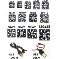 40MM 50MM 60MM 70MM 80MM 90MM 120MM Cooling Fan Brushless Motor Case Fan Quiet Fan With USB Cable