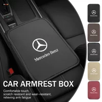Ice Silk Car Armrest Box Center Console Protection Pad For Mercedes Benz C180 C300 W124 W176 W177 C200 C260 GLC CLE CLA AMG